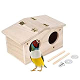 Casetta per uccelli, durevole in legno per animali domestici nidi per uccelli casa allevamento box gabbia accessori per uccelli con ...