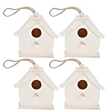 Casetta Per Uccelli,Uccelli Nido 4 pz Casa fai da te Birdhouse Birdhouse in legno Birdhouse Mini Bird House Wooden Ornamenti ...