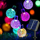 Catena di luci a LED a energia solare Multicolore , per esterni, 60 LED, 11 m, 8 modalità di illuminazione, ...