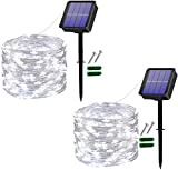 Catena Luminosa Esterno Solare,[2 Pezzi] Useber 2X12M 120LED LED Luci Solari Esterno,8 Modalità Impermeabile Lucine da Esterno per Albero di ...