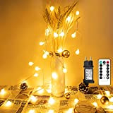 Catena Luminosa, LED fata luci all'interno, bigzom 13m 100s LEDs palla fata luci, 8 modalità, impermeabile IP44 White White Fairy ...