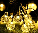 Catena Luminosa Solare, BrizLabs 13.8M 60 LED Stringa Luci Cristallo Globo Impermeabile 8 Modalità Luci di Natale per Interni e ...