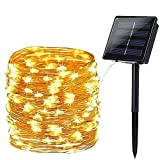 Catena Luminosa Solare, BrizLabs 24m 240 LED Luci Solari Esterno Bianco Caldo Filo Luci Solari Impermeabile 8 Modi Luci Decorative ...