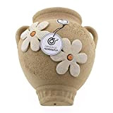 Ceramic Rambalena - Orza, Vaso da appendere, in terracotta, marrone, modello D35,100% decorato a mano, 23 x 21 x 16 ...