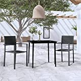 Chenshu Set di 3 sedie da giardino, tavolo da pranzo, set di mobili da giardino, set di sedie da giardino, ...