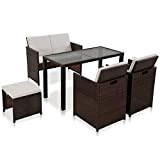 Chenshu Set di 6 sedie da giardino con cuscini, tavolo da giardino con sedie, set di mobili da giardino, sedie ...