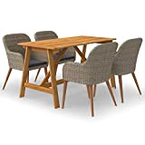 Chenshu Set di mobili da giardino, 5 pezzi, tavolo da giardino con sedie, set di mobili da giardino, set di ...