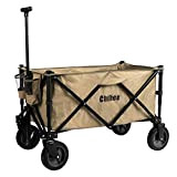 Chihee Camp Garden Cart Foldable Wagon Heavy Duty Large Capacity Portable Trolley Durable Design Adjustable Handle With Brake For Camping ...