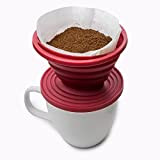 CHOUSE Contagocce in silicone per filtri da caffè | cono pieghevole, portatile e riutilizzabile | supporto per filtro | escursionismo, ...