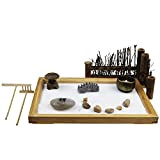 CHSEEO Zen da Giardino Giapponese, Giardino Zen da Tavolo Decorazioni Sandbox Kit con Miniature Pietre Chakra Mini Zen Sand Garden ...