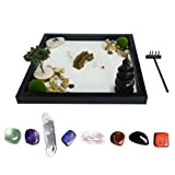 CHSEEO Zen da Giardino Giapponese, Giardino Zen da Tavolo Decorazioni Sandbox Kit con Miniature Pietre Chakra Mini Zen Sand Garden ...