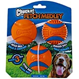 Chuckit! Fetch Medley Gen, 3 palline di gomma, ultra palla, fetch ball, rugged, giocattolo da masticare compatibile, misura media, 3 ...