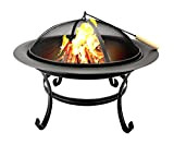 Ciotola per fuoco con griglia per il giardino, 76 cm, colore: nero