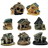 Cisolen 8 pezzi in miniatura fata giardino pietra case mini cottage casa fata fai da te decorazione casa delle bambole ...