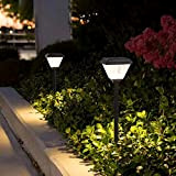 CISTWIN Lampada solare impermeabile per prato da giardino per illuminazione esterna, casa, giardino, villa e giardino con LED (bianco caldo)