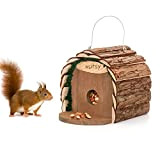 CKB LTD Mangiatoia per scoiattoli in legno 2 in 1 per casetta per uccelli, da appendere o da appendere, rustico, ...