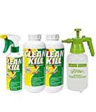 CLEANKILL Set insetticida - Clean Kill insetticida acaricida microincapsulato No Gas 375 ml - 2 Confezione Ricarica Clean Kill antiparassitario ...