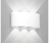 CLICLED Applique LED Interno Esterno 18w Luce Fredda Lampada Parete Bianco Ovale FD-17