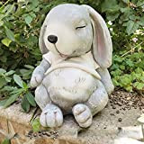 CLLX Decorazioni Pastorali Scultura di Coniglio da Giardino, Ornamento da Giardino di Coniglio in Resina Statua di Animali da Giardino ...