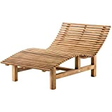 CLP Donau - Panchina da bosco resistente alle intemperie, in legno massiccio di teak, con seduta ergonomica e squadrati, colore: ...