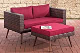 CLP Molde - Set di 2 divani in polyrattan con poggiapiedi, colore: marrone mélange