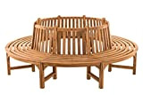 CLP Novum - Panchina da giardino in legno teak massiccio, con 8 posti a sedere, panca in legno naturale con ...
