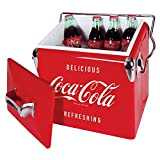 Coca Cola - Contenitore di ghiaccio retrò con apribottiglie da 13 litri/14 quarto, rosso, stile vintage secchiello per il ghiaccio ...