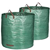 COM-FOUR® 2x Borsa da giardino con maniglie per il trasporto - Sacchetto pieghevole per rifiuti da giardino XXL - Cestino ...