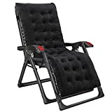 Comfy Padded Lounge Chair for Heavy People - 52cm Extra Wide Seat Pad Zero Gravity Patio Recliner Lounge Chair Supports ...