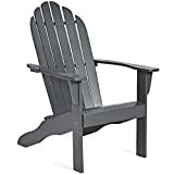 COSTWAY Adirondack Chair in Legno Massello da Esterno, Sedia a Sdraio Prendisole da Spiaggia, Ideale per Cortile, Giardino e Balcone, ...
