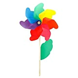 Cowslip 3 girandola arcobaleno con decorazione da giardino in legno per bambini, girandola a vento, multicolore, per balcone, terrazza, decorazione ...