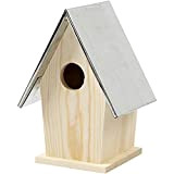 Creativ - Casetta per uccelli in legno di pino, con tetto rimovibile in zinco, 13,5 x 11 x 19 cm