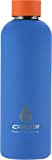Cressi Rubber Coated Thermal Flask, Borraccia Sportiva Termica Rivestita in Gomma Unisex Adulto, Blu (Royal)/Arancione (Mandarino), 500 ml