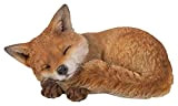 Cub di volpe addormentato nella vita reale | Decorazione per la casa o il giardino in resina | XRL-FCB3-D