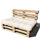 Cuscino per Bancali - cuscini per Seduta Divano Pallet di legno - in morbida microfibra (SEDUTA 80X120X15 CM, PANNA)