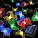cuzile Esterno luci da Giardino 20 Luce Solare Impermeabile luci ad energia Solare a Forma di Farfalla in Fibra Ottica ...
