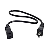 CY USA Outlet Saver Power Extension Cord Cable 2-prong 2 Outlets for NEMA 5-15P to NEMA 5-15R 50cm by CHENYANG