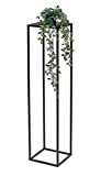 DanDiBo Sgabello per fiori in metallo nero, rettangolare, 100 cm, tavolino da tavolo 96351
