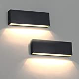 DAWALIGHT 2 Pezzi Applique da Parete Esterno Moderno LED 6W 3000K Bianco Caldo Lampada da Muro IP65 Impermeabile per Corridoio ...