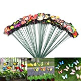 DBAILY Farfalle da Giardino Colorato, 100pcs Impermeabile Garden Butterfly Ornamenti per Indoor Outdoor Patio Vaso Decorazione Domestica(Colore Casuale)