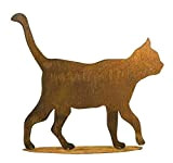 Decorazione da giardino arrugginita – Animale: gatto grande su piastra – Altezza 50 cm – Decorazione arrugginita / gatto / ...