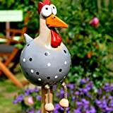 Decorazione da giardino in ceramica con pollo, decorazione da giardino, decorazione per esterni, statuetta in ceramica di pollo, in resina, ...
