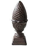 Dehner Statuetta Decorativa a Forma di pigna, Ø 8,8 cm, Altezza 22 cm, in ghisa, Marrone
