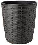 Dehner Vaso in plastica, Ø 25 cm, Altezza 26 cm, Effetto polirattan, Nero