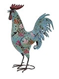 Deliziosa scultura di galletto dipinto blu galletto gallina gallina pollo ornamento giardino - ideale per la casa o il giardino!
