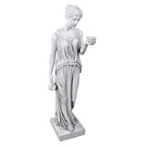 Design Toscano Ebe la dea della giovinezza Statua grega da giardino, poliresina, pietra antica, Grande 81 cm