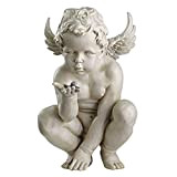 Design Toscano EU4360 Statua Cherubino i Misteri della Vita, off Bianco, 29x23x38 cm