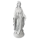 Design Toscano Madonna di Notre Dame Statua religiosa da giardino, poliresina, pietra antica, 91 cm