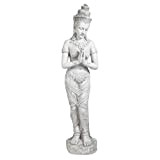 Design Toscano Thai Teppanom Bellissima creatura Decorazione asiatica Statua da Giardino, poliresina, pietra antica, 89 cm