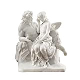 Design Toscano WU73382 Statua in Marmo-Resina Naturale Sintetico Pan Conforta Psiche, Bianco